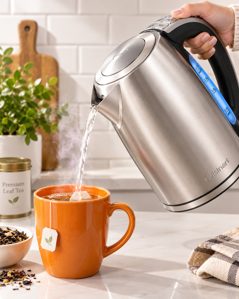 Steaming Tea with Stainless Steel electric Kettle